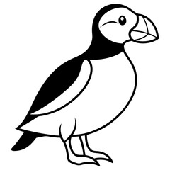 One-Line Puffin Vector Illustration