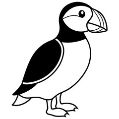 One-Line Puffin Vector Illustration