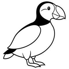 One-Line Puffin Vector Illustration