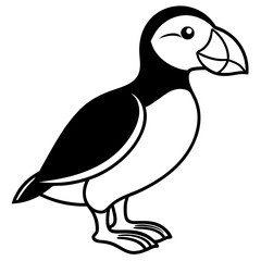 One-Line Puffin Vector Illustration