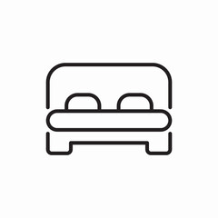 Hotel bed accommodation icon vector sign
