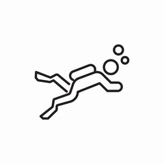Diving underwater sport icon vector sign