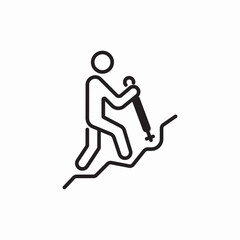 man hiking icon vector sign
