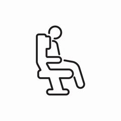 Seat man chair barber icon vector sign