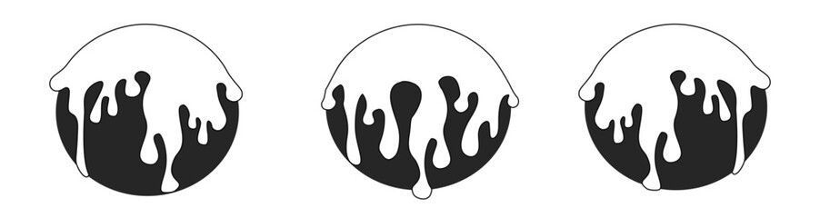 
Paint dripping on a ball, set of balls in paint, paint running down a ball, Paint, balls, isolated on transparent