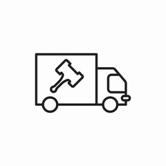 Auction truck icon vector sign