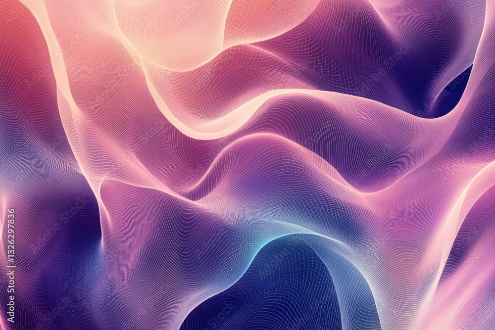 Aufkleber Colorful abstract waves create a mesmerizing visual flow with soft gradients and flowing patterns in pastel shades