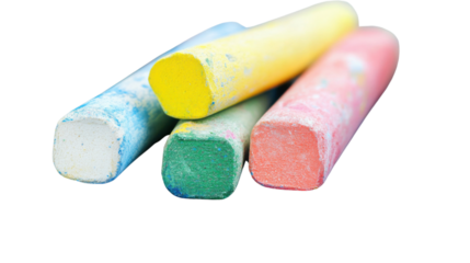 colored chalk on white background