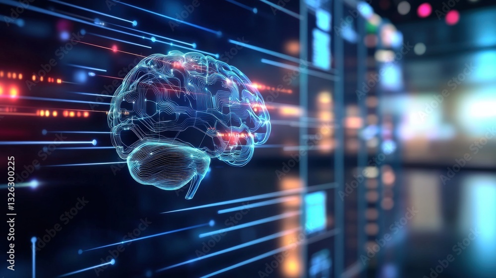 Aufkleber innovative brain technology revolutionizes learning global tech conference visual presentation futur