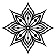 Fototapeta premium A simple name for the image could be Black and White Floral Ornament.