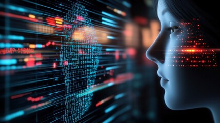 Exploring digital identity the intersection of technology and human emotion virtual environment digital art close-up viewpoint