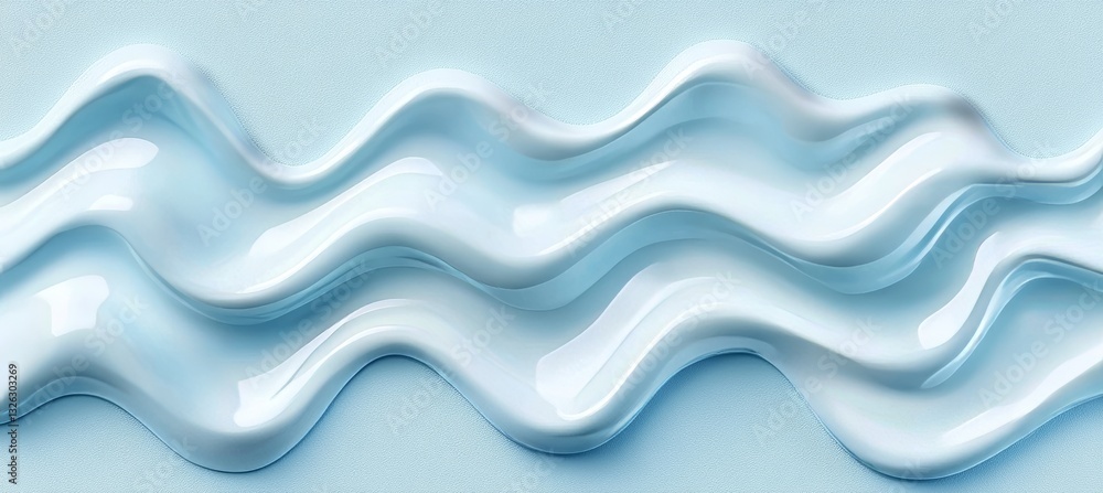Poster Soft Blue Waves Pattern A Minimalist Abstract Background with a Gentle Flowing Texture in 3D