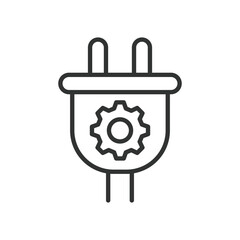 Obraz premium Electrical Engineering, icon in line design. Electronics, electricity, circuit, power, energy, wiring, voltage on white background vector. Electrical Engineering, editable stroke icon