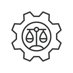 Law, icon in line design. Law, Justice, Legal, Court, Attorney, Legislation, Legal document on white background vector. Law editable stroke icon