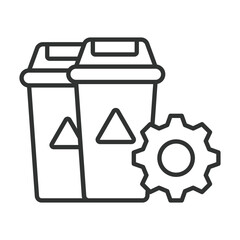 Waste Recycling, icon in line design. Recycling, waste management, sorting, waste reduction, Composting, Recycling bins on white background vector. Waste Recycling editable stroke icon