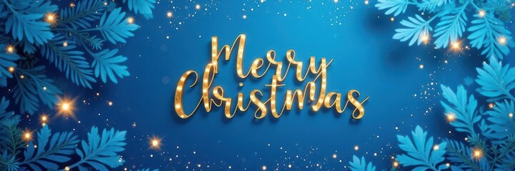 Modern blue geometric Christmas card design with festive lettering , winter, christmas lettering, celebration design