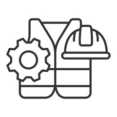 Occupational Safety, icon in line design. Workplace safety, health and safety, hazard prevention, industrial safety on white background vector. Occupational Safety, editable stroke icon
