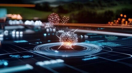 Innovative data visualization techniques digital interface graphic design tech landscape aerial view modern concepts for dynamic presentations