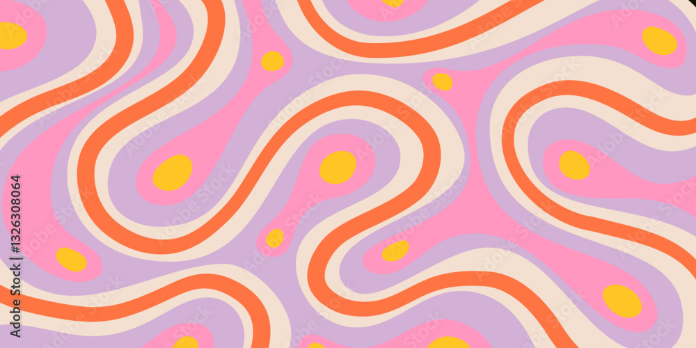 Aufkleber abstract geometric groovy texture vector design. psychedelic y2k background. trippy hand-drawn art.