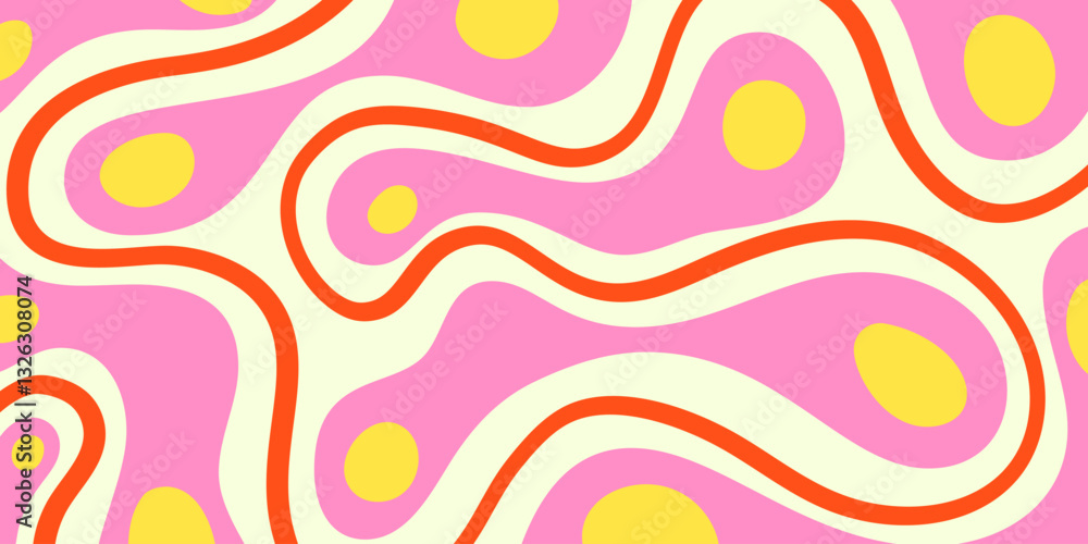 Aufkleber abstract geometric groovy texture vector design. psychedelic y2k background. trippy hand-drawn art.