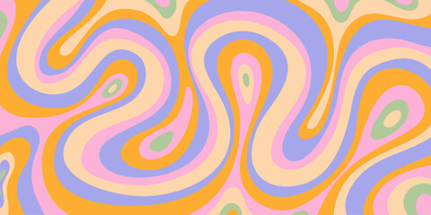 Abstract Geometric Groovy Texture Vector Design. Psychedelic Y2k Background. Trippy Hand-Drawn Art.