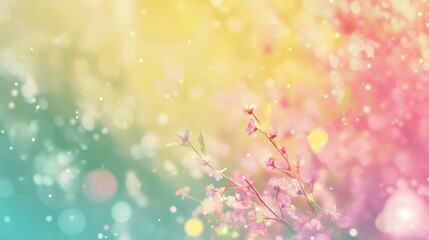 Fototapeta premium A colorful background with a bunch of flowers in the foreground