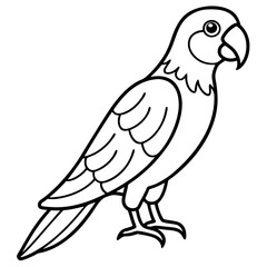 Single Line Parrot Vector Art