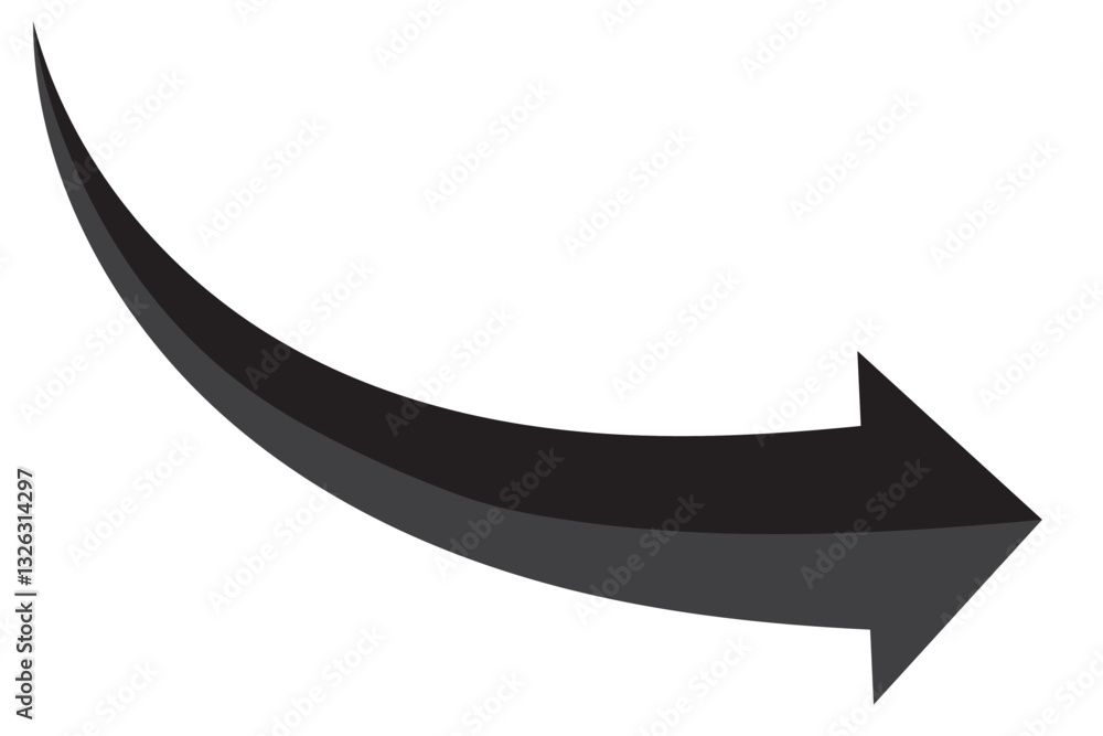 Poster right curve arrow icon design illustration. arrow icon. colored arrow symbols. arrow isolated. vecto