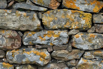 Photo of Old grey and brown stone wall. Background texture for backdrops or mapping