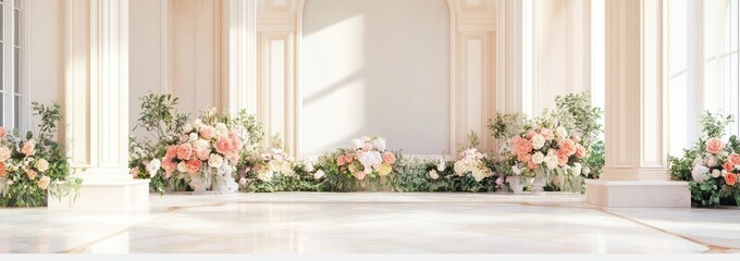Fototapeta premium Elegant Floral Decorated Interior Venue
