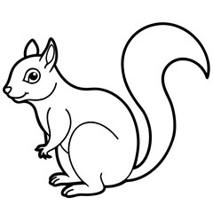 Single-Line Squirrel Vector Illustration