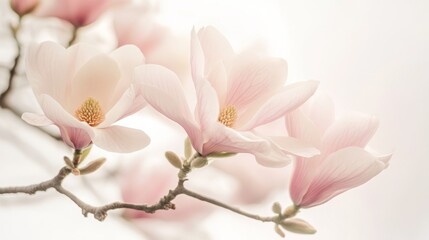 Beautiful watercolor flower abstraction capturing spring blossoms with delicate pink petals against a soft background