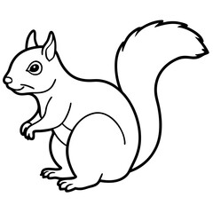 Single-Line Squirrel Vector Illustration
