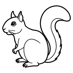Single-Line Squirrel Vector Illustration
