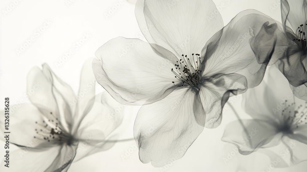 Poster spring flowers in delicate watercolor abstraction create a serene and elegant background for peacefu