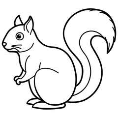 Single-Line Squirrel Vector Illustration
