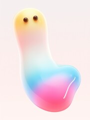 Fototapeta premium A vibrant abstract creature with two small dark brown eyes