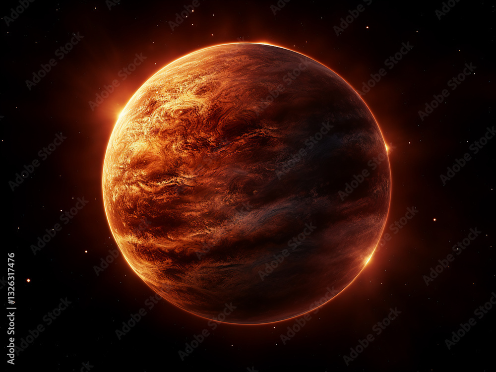 Poster cooling brown dwarf star glows faintly while atmospheric bands create a dim illumination