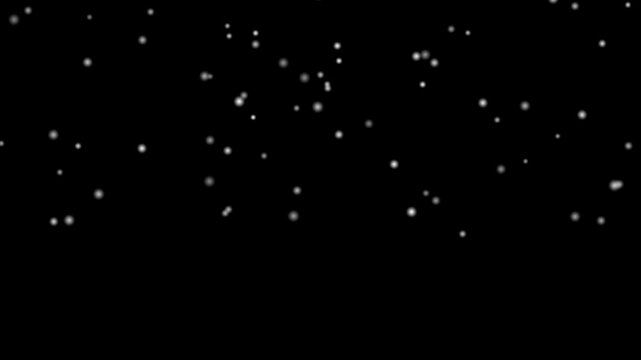 Abstract simple white balls .Simulation of falling snowflakes. Many small light balls on the black background
