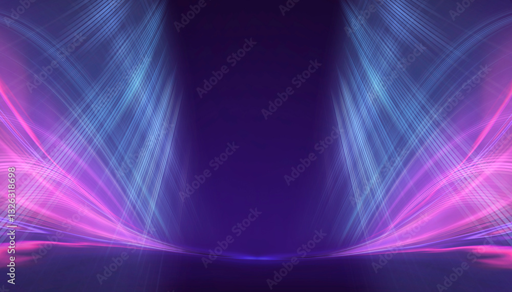 Wall mural abstract neon background with bright elements.