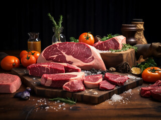 Butcher block clean meats cutting precisely and portions controlled maintaining high quality