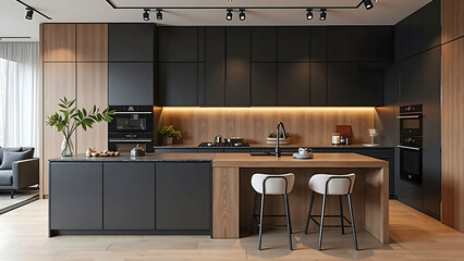 black wood kitchen design