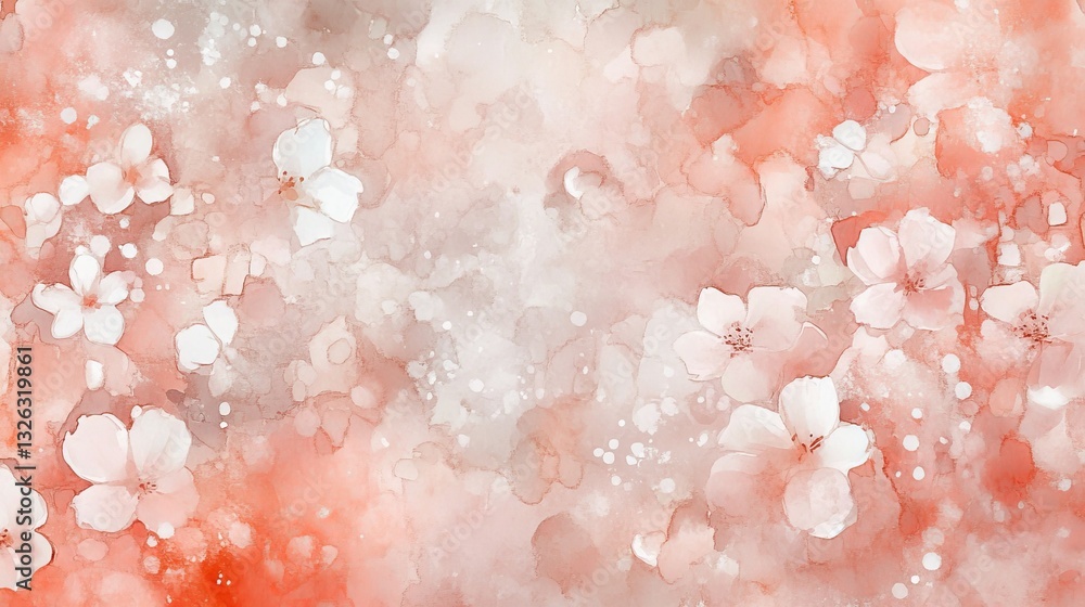 Poster springtime flowers in soft watercolor abstraction creating a serene and colorful background