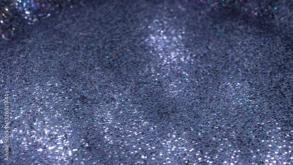 Poster iridescent purple fabric dynamically morphing, revealing mesmerizing light play and changing textura
