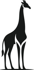 minimalist giraffe silhouette vector