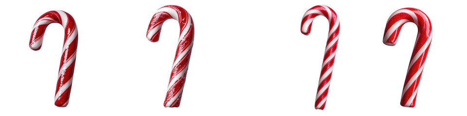 Obraz premium A set of festive candy canes featuring red and white stripes, commonly associated with holiday celebrations.