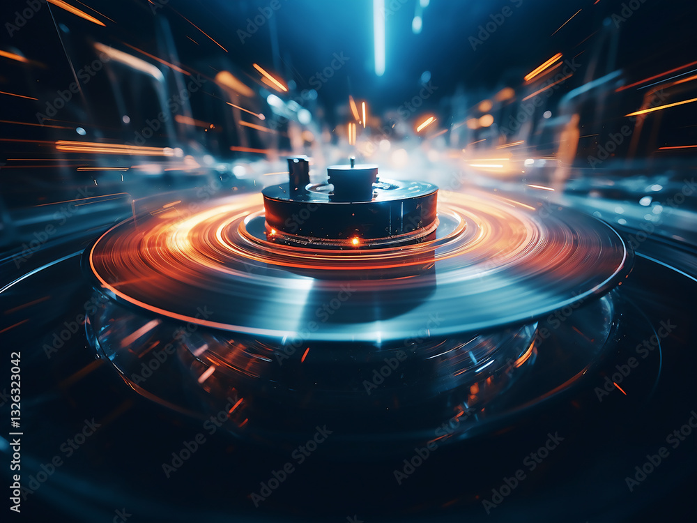 Aufkleber the centrifuge spins rapidly, separating samples while data is collected and results await