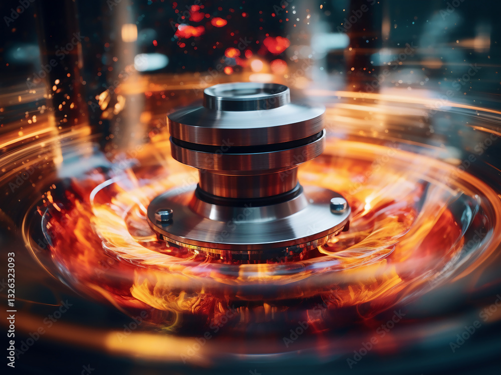 Poster centrifuge spinning rapidly with samples separating as data is collected and results await analysis