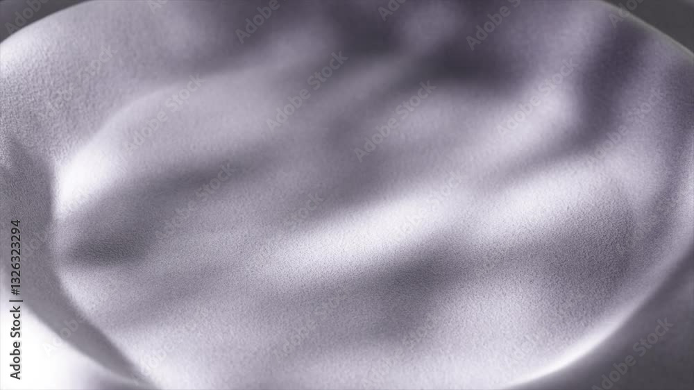 Poster pristine white surface gently warping, softly bending into concave configuration while subtle shadow