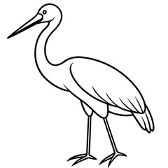 Single-Line Stork Vector Design